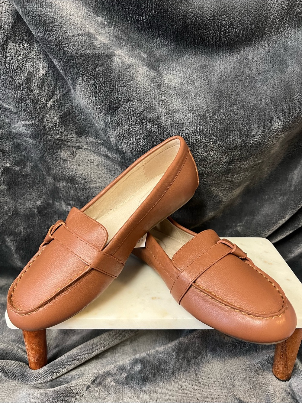 Lands End Women's genuine leather Loafers
6.5 D, (wide) cognac color